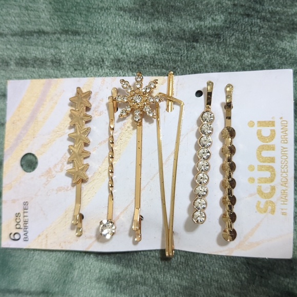 Bundle Silver 16" - 18" chain heart necklace Valentine's Pin Hair clips - Picture 2 of 3